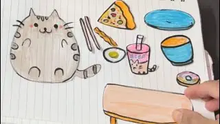 🎀Paper Diy🎀Pusheen cat Paper ASMR / Tutorial paper diy