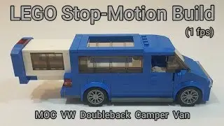 LEGO Stop-Motion Build - MOC VW Doubleback Camper Van (1 fps) - How-To Tutorial Instructions