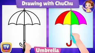 How to Draw an Umbrella? - Drawing with ChuChu &ndash; ChuChu TV Drawing for Kids Easy Step by Step