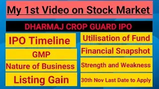 Dharmaj IPO GMP | Latest GMP | Apply or Avoid | Last Date 30th November