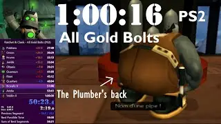 Ratchet & Clank All Gold Bolts Speedrun in 1:00:16 (PS2)