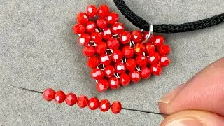 Easy Beaded Heart Tutorial - Learn How to Make a Beautiful Heart Necklace With Crystals