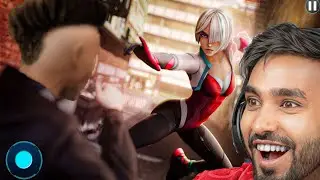 SPIDER GIRL FIGHT 5 MAN ONLY ONE PUNCH 