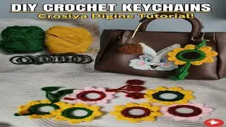 Crochet Keychain Flower|Crosia Chabi Ring|Crosia Keychain Making