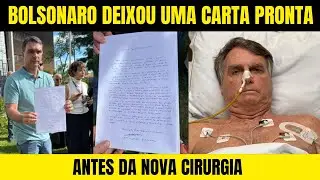 Fl&aacute;vio Bolsonaro l&ecirc; carta do pai em frente a hospital no DF