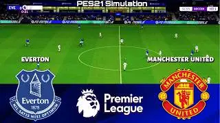 Everton vs Manchester United - Premier League 2025/26 | PES 21 Simulation