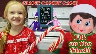 Purple & Pink Elf on the Shelf - Giant Candy Cane Scavenger Hunt! Day 3