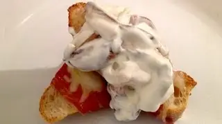 Ham and Cheese Open Face Sandwich
