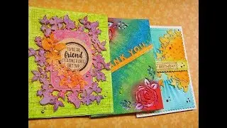 Layered  Background with Colored Die cut Card Techniques
