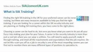 What is SIA Training