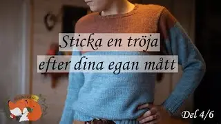 Sticka tröja efter dina egna mått - Sy ihop axlar och sticka halskant (4/6)