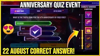 22nd August Free Fire 4th Anniversary Quiz Correct Answer