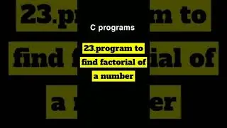 Program to find factorial of a number#c #cprogram#cshorts  #cprogramming #factorial