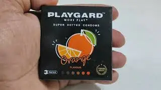 Playguard Super dotted condom with orange flavour review | Best Orange flavour condom