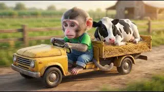 Baby Monkey&rsquo;s Emergency Pickup Rescue! Saving the Hurt Dairy Cow 🐒🚚🐄