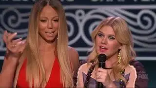 Kelly Clarkson with Mariah Carey on American Idol 2013