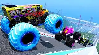Epic High Speed monster trucks jumps stunts & crashes #117 | BeamNG Drive