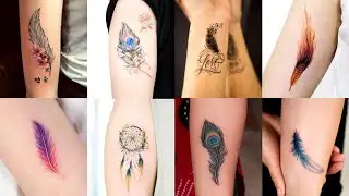 Best feather tattoo designs // Mor pankh tattoo designs on hand.