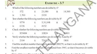 Class 6 | Maths | Chapter -3: Playing with Numbers | Exercise 3.7 Full Solutions | Telangana Board |