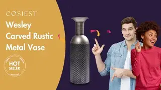COSIEST | 2022 NEW Outdoor Decors | Wesley Carved Rustic Metal Vase