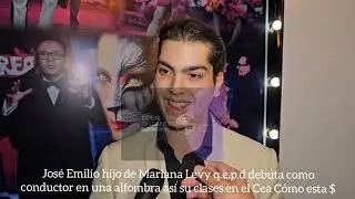 José Emilio hijo de Mariana Levy q.e.p.d debuta como conductor Todo un galán 🤗 Cómo esta $