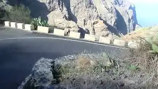 Terrifying Road to Masca by Coach Tenerife.July 2012