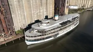 Silo City and the SS Columbia Buffalo, NY. DJI Mavic 3 