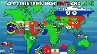 All Countries that love and hate Brics 🌍 Map Animation Hindi 