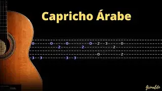 Francisco T&aacute;rrega - Capricho &aacute;rabe.Tutorial guitar Tabs  ميشيل جريمالدو