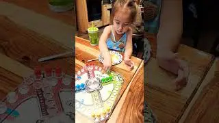 CUTE 3 YEAR OLD GIRL PLAYING TROUBLE BOARD GAME #short #shorts #boardgame #trouble #toddler