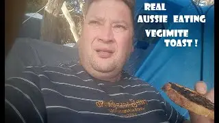 Real Australian guy eating vegemite  toast