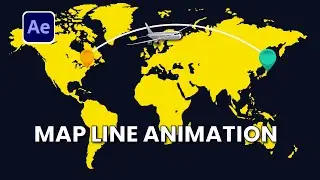 SIMPLE MAP LINE ANIMATION in After Effects | Animated Travel Map