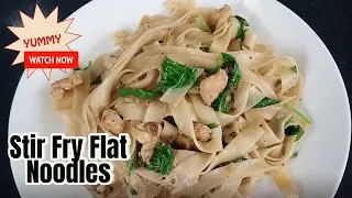 Stir Fry Flat Noodles with kangkong | easy recipe | home cooking with joyce alvior