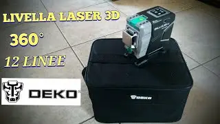 LIVELLA LASER 3D 360&deg; DEKO TOOLS CON TELECOMANDO | 12 LINEE | DKLL12tdP02 | RICARICABILE