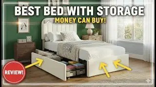 Кровать GarveeHome Twin с книжным шкафом и изголовьем, детская кровать с 2 ящиками