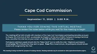 Cape Cod Commission Meeting, 09/11/2025