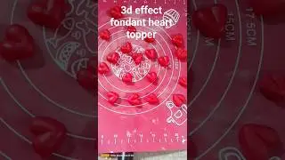 How to make 3D heart toppers for cake decoration #cake #3d #fondant