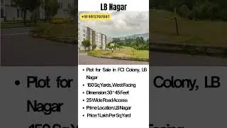 Plot for Sale in FCI Colony, LB Nagar | 150 Sq Yards | West Facing |