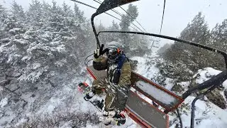 草津温泉スキー場】スノボ帰りに温泉直行！絶景4kmコースが最高すぎた. Kusatsu Onsen snowboarding,(天狗山), 4km long run