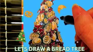 Let&rsquo;s draw a bread Christmas tree 🎄 to feed the birds #drawing #art #christmas 