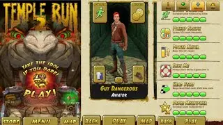 TEMPLE RUN 2 - GUY DANGEROUS AVIATOR UNLOCKED AND MAX UPGRADE GAMEPLAY
