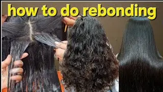 घर बैठे सीखे मेहंदी लगे बालों पर rebonding + smoothening कैसे करें beginners/salon,academy