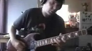 Dan Parslow plays a heavy guitar solo
