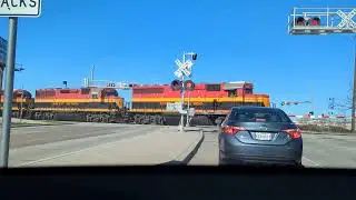 Kansas City Southern Train Eastbound Dallas Headed By KSC No. 2817