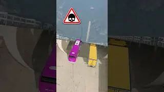 TOUR BUS VS EURO TRUCK 🔥 MEGA RAMP | Best Cars Crashing Game Simulator | Crazy Trucks Jumping Stunts