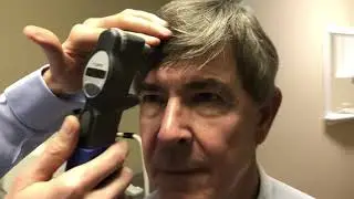 Eye exam equipment demonstration