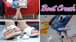 Crushing a race boath with kiear wooden sandals white in 1000 pieces