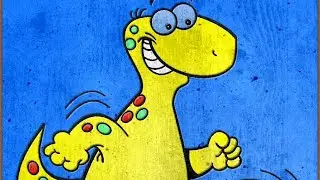 Coloring funny yellow dinosaur | How coloring Dinosaurs Cartoon