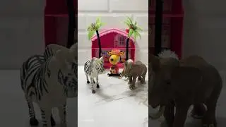 Satisfying with ASMR miniature animal toys elephant snoopy dog zebra  #shorts