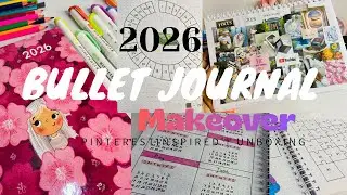 2026 bullet journal makeover 💕📖✏️|unboxing #viral #aestheic #bulletjournalmakeover #trendingvideos 